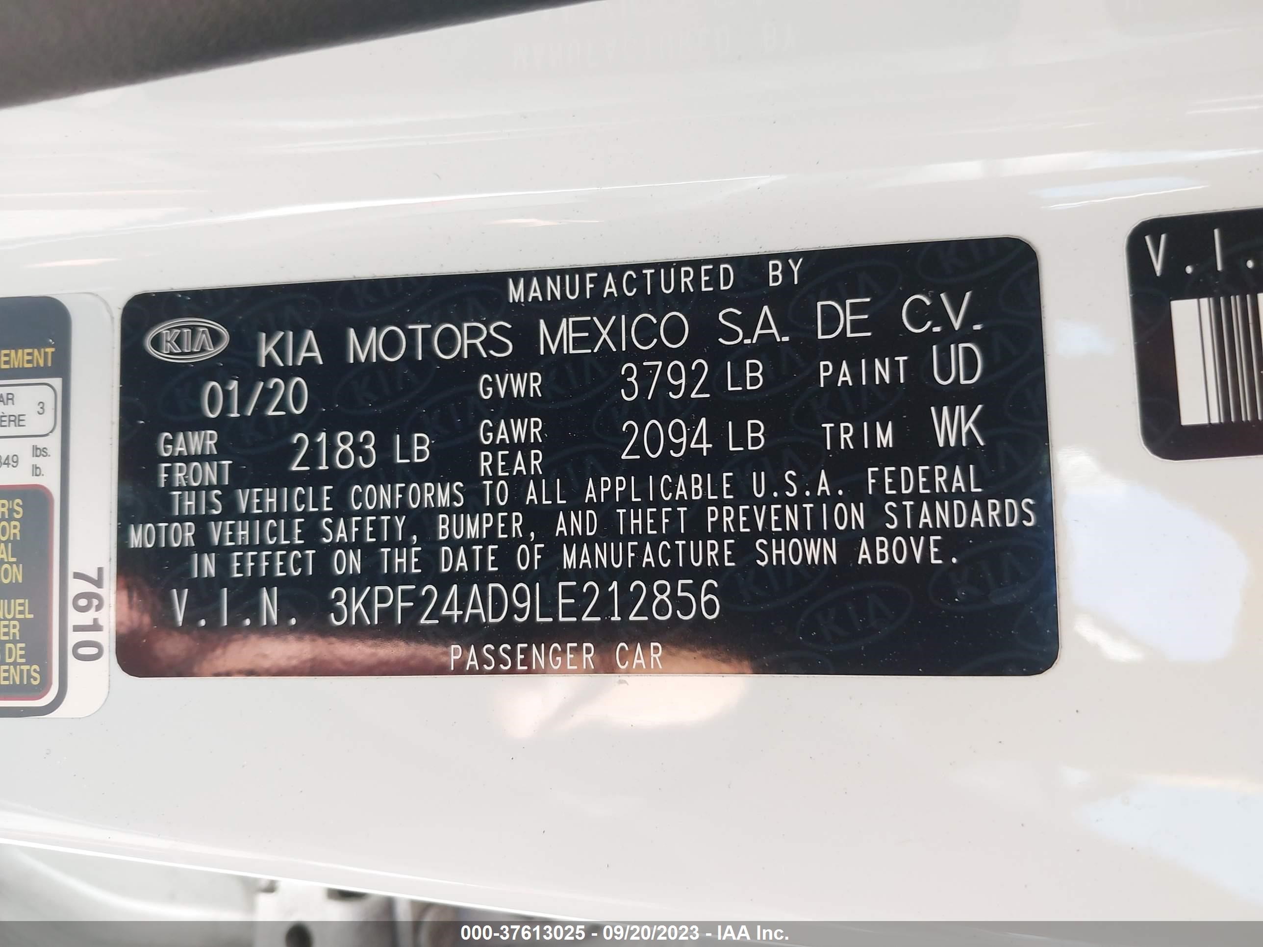 Photo 8 VIN: 3KPF24AD9LE212856 - KIA FORTE 