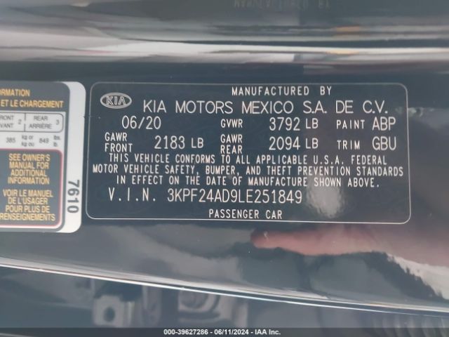 Photo 8 VIN: 3KPF24AD9LE251849 - KIA FORTE 