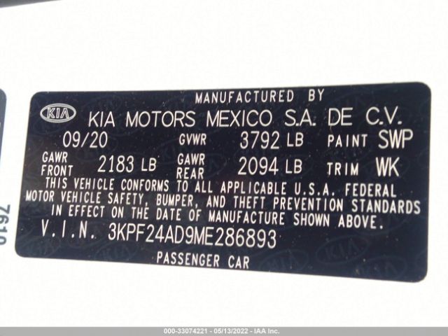 Photo 8 VIN: 3KPF24AD9ME286893 - KIA FORTE 