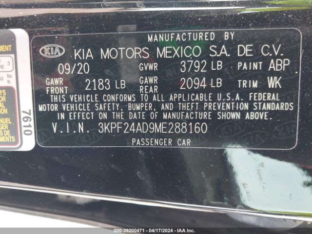 Photo 8 VIN: 3KPF24AD9ME288160 - KIA FORTE 