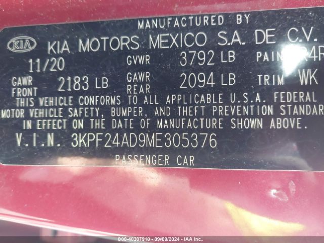 Photo 8 VIN: 3KPF24AD9ME305376 - KIA FORTE 