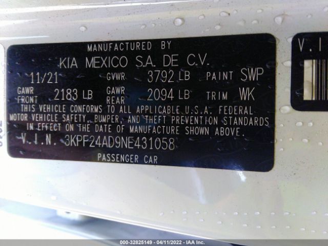 Photo 8 VIN: 3KPF24AD9NE431058 - KIA FORTE 