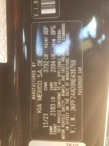 Photo 9 VIN: 3KPF24AD9NE438768 - KIA FORTE FE 