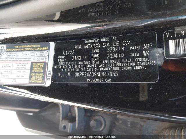 Photo 8 VIN: 3KPF24AD9NE447955 - KIA FORTE 