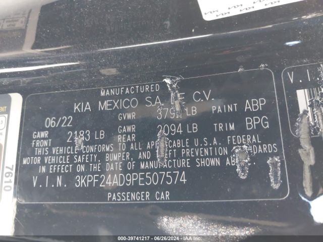 Photo 8 VIN: 3KPF24AD9PE507574 - KIA FORTE 