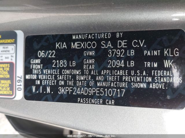 Photo 8 VIN: 3KPF24AD9PE510717 - KIA FORTE 