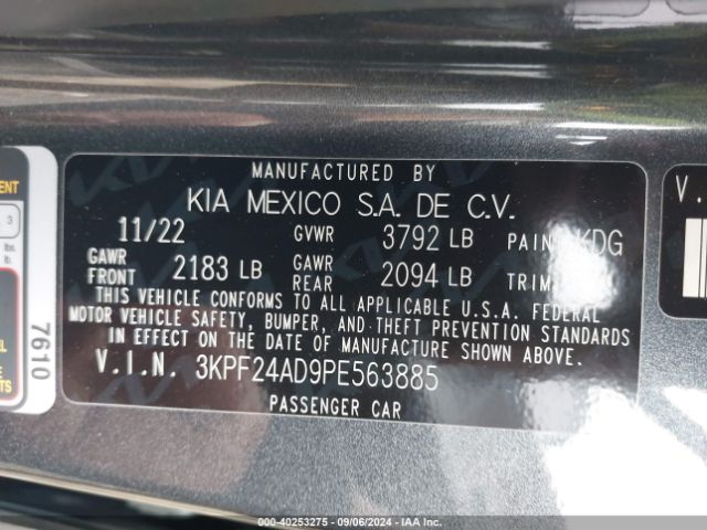 Photo 8 VIN: 3KPF24AD9PE563885 - KIA FORTE 