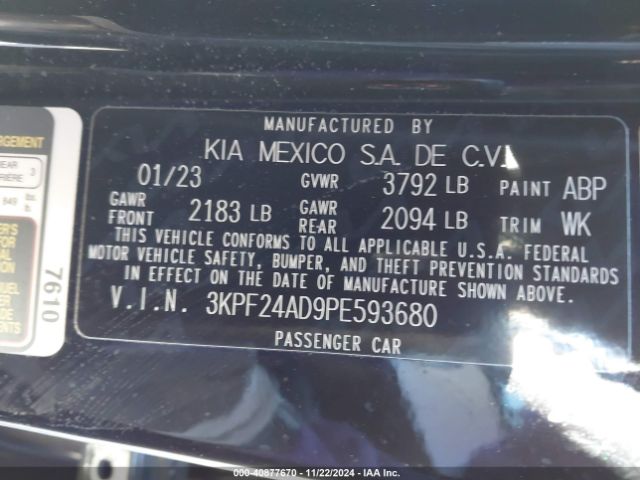 Photo 8 VIN: 3KPF24AD9PE593680 - KIA FORTE 