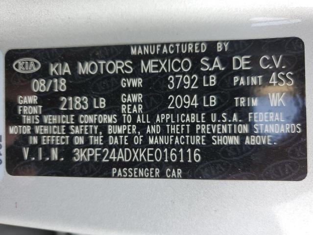 Photo 11 VIN: 3KPF24ADXKE016116 - KIA FORTE FE 