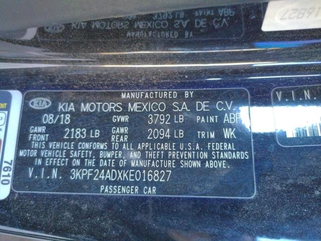 Photo 11 VIN: 3KPF24ADXKE016827 - KIA FORTE FE 