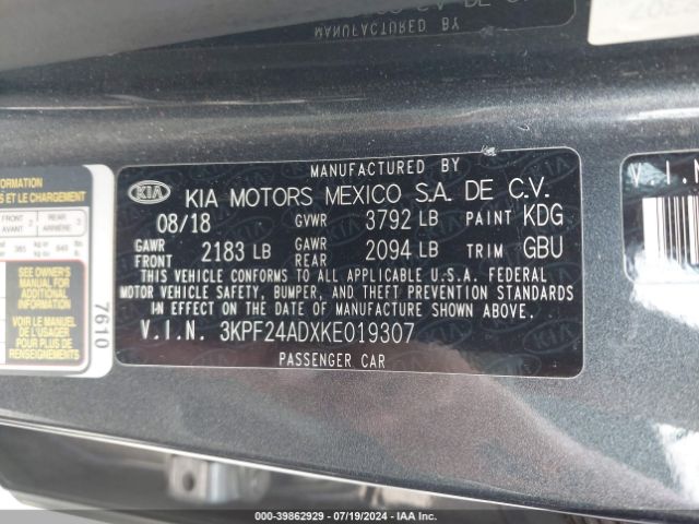 Photo 8 VIN: 3KPF24ADXKE019307 - KIA FORTE 