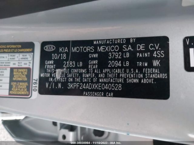 Photo 8 VIN: 3KPF24ADXKE040528 - KIA FORTE 