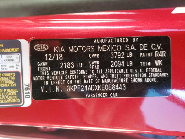 Photo 9 VIN: 3KPF24ADXKE068443 - KIA FORTE FE 