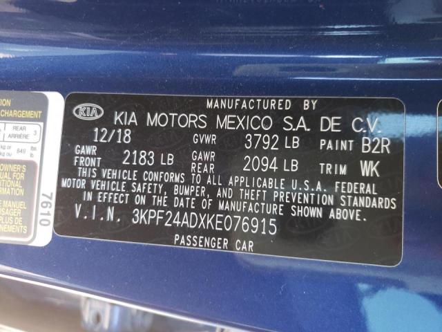 Photo 9 VIN: 3KPF24ADXKE076915 - KIA FORTE FE 