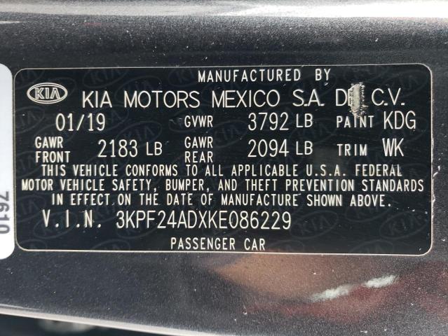 Photo 11 VIN: 3KPF24ADXKE086229 - KIA FORTE FE 