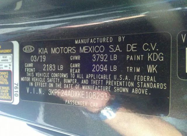 Photo 8 VIN: 3KPF24ADXKE108293 - KIA FORTE 