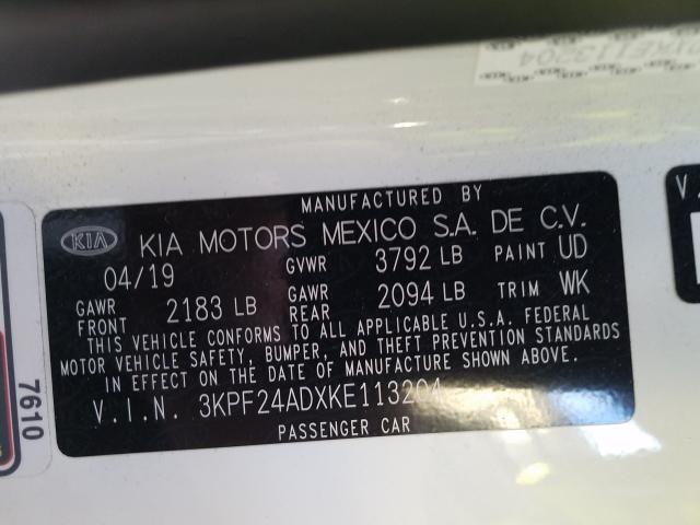 Photo 9 VIN: 3KPF24ADXKE113204 - KIA FORTE FE 