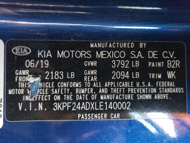 Photo 12 VIN: 3KPF24ADXLE140002 - KIA FORTE FE 