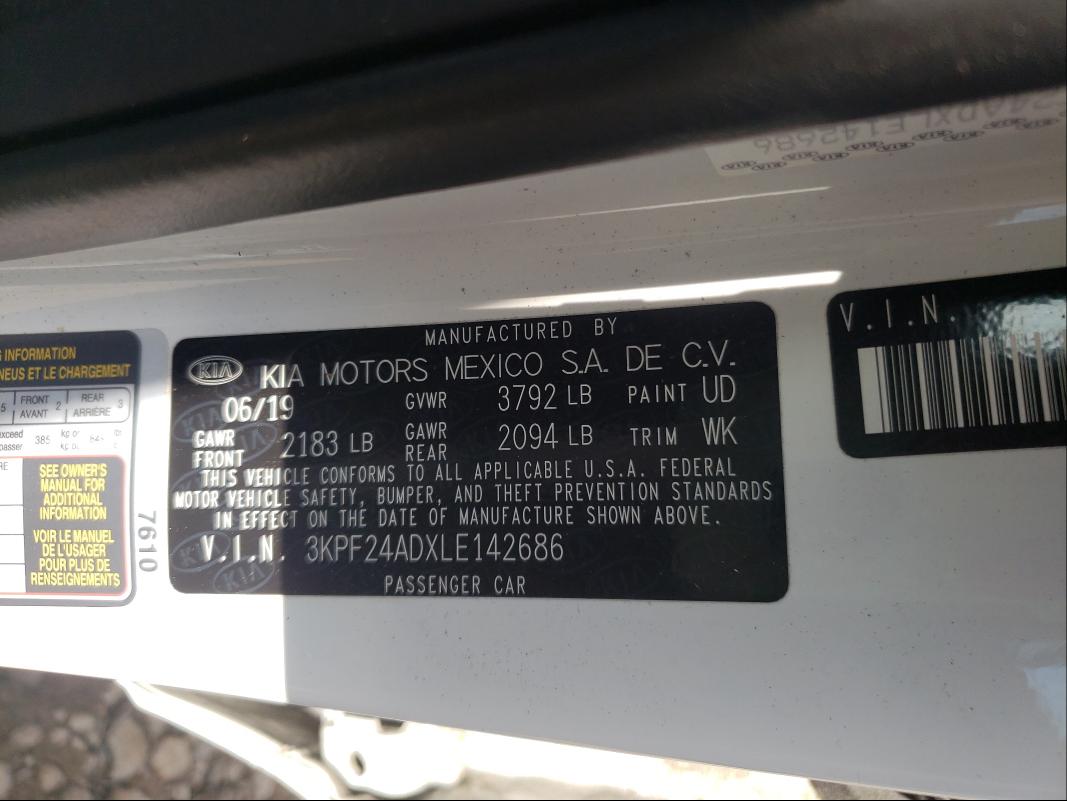 Photo 9 VIN: 3KPF24ADXLE142686 - KIA FORTE FE 