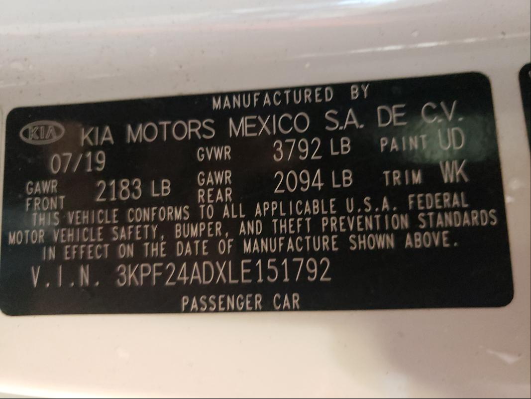 Photo 9 VIN: 3KPF24ADXLE151792 - KIA FORTE FE 