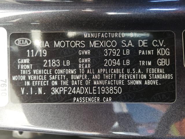 Photo 9 VIN: 3KPF24ADXLE193850 - KIA FORTE FE 