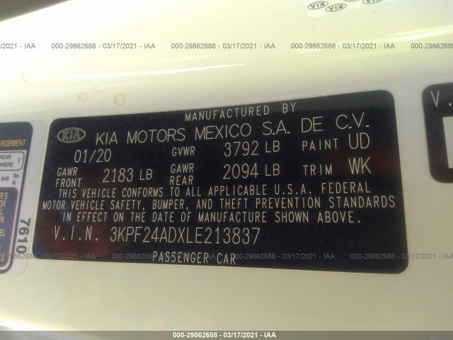 Photo 8 VIN: 3KPF24ADXLE213837 - KIA FORTE 