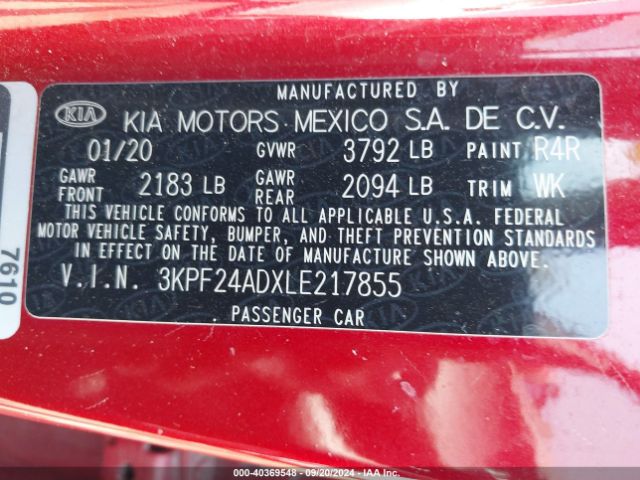 Photo 8 VIN: 3KPF24ADXLE217855 - KIA FORTE 