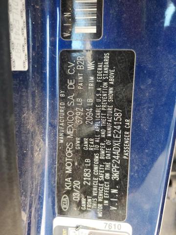 Photo 12 VIN: 3KPF24ADXLE241587 - KIA FORTE FE 