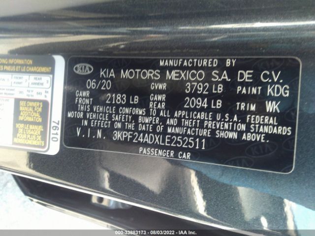 Photo 8 VIN: 3KPF24ADXLE252511 - KIA FORTE 