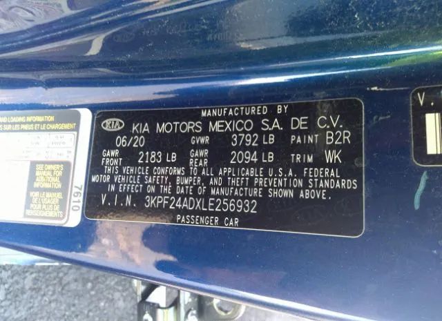 Photo 8 VIN: 3KPF24ADXLE256932 - KIA FORTE 