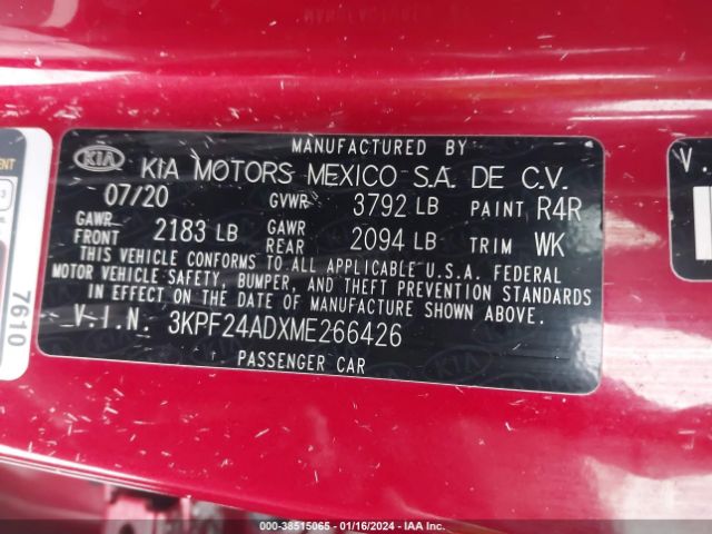 Photo 8 VIN: 3KPF24ADXME266426 - KIA FORTE 