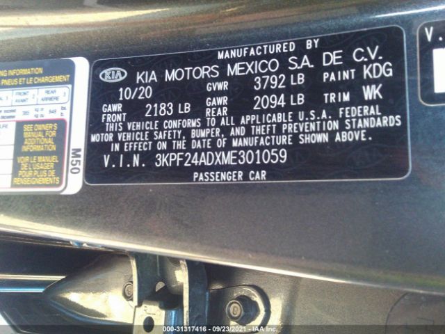 Photo 8 VIN: 3KPF24ADXME301059 - KIA FORTE 