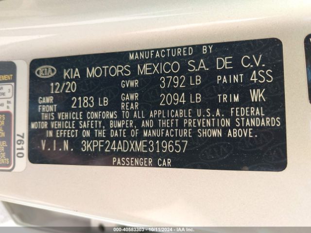 Photo 8 VIN: 3KPF24ADXME319657 - KIA FORTE 