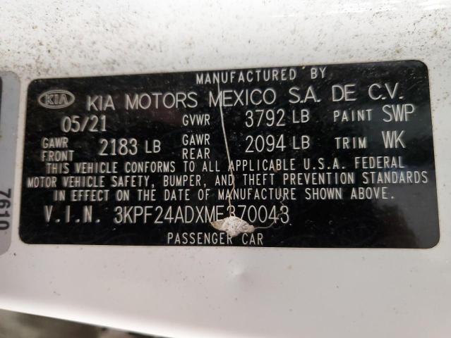 Photo 12 VIN: 3KPF24ADXME370043 - KIA FORTE FE 