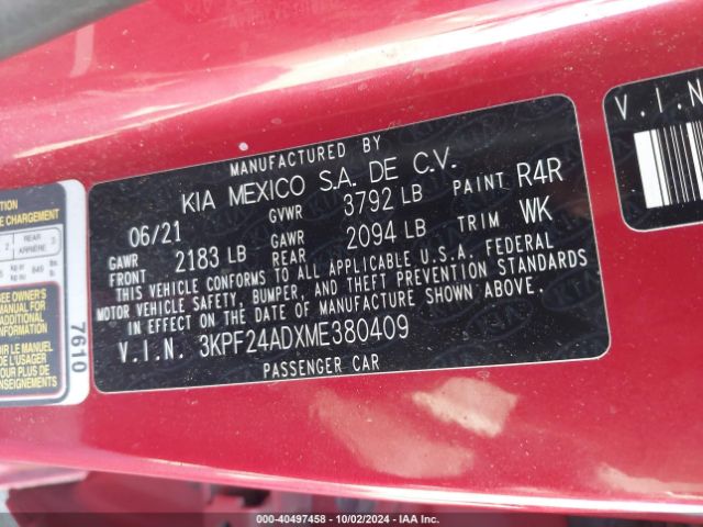 Photo 8 VIN: 3KPF24ADXME380409 - KIA FORTE 