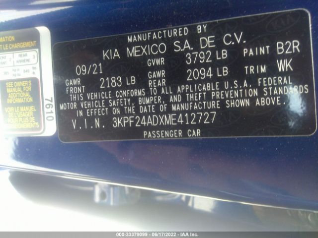 Photo 8 VIN: 3KPF24ADXME412727 - KIA FORTE 