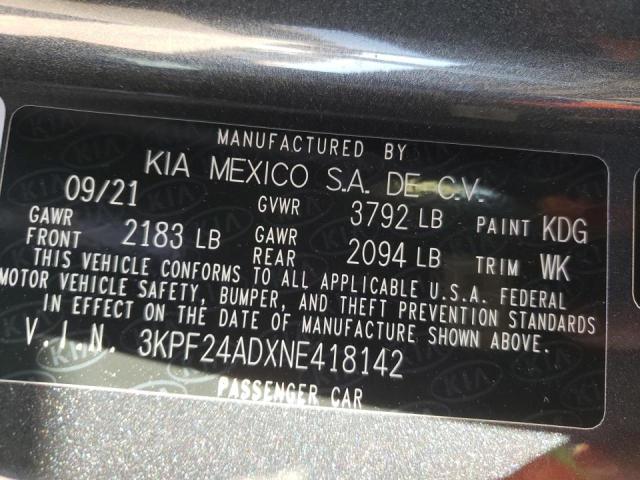 Photo 9 VIN: 3KPF24ADXNE418142 - KIA FORTE FE 