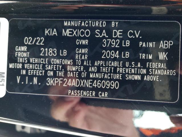 Photo 11 VIN: 3KPF24ADXNE460990 - KIA FORTE FE 