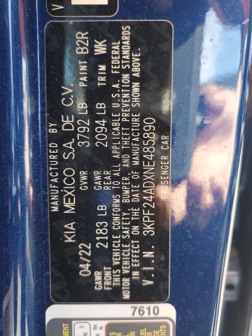 Photo 11 VIN: 3KPF24ADXNE485890 - KIA FORTE FE 