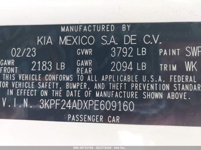 Photo 8 VIN: 3KPF24ADXPE609160 - KIA FORTE 