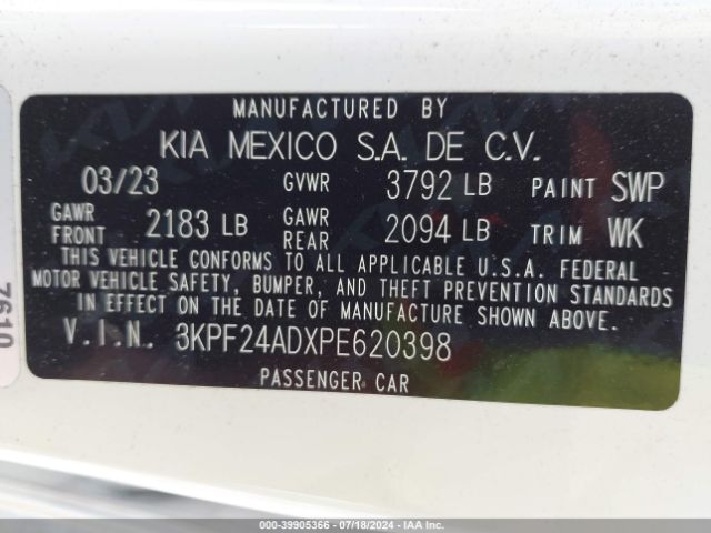 Photo 8 VIN: 3KPF24ADXPE620398 - KIA FORTE 