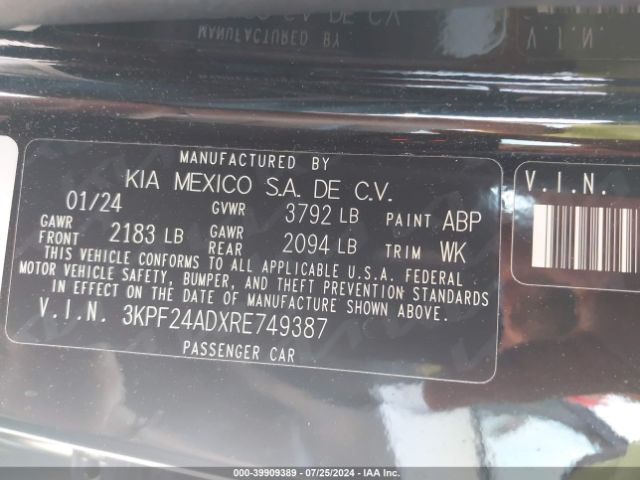 Photo 8 VIN: 3KPF24ADXRE749387 - KIA FORTE 