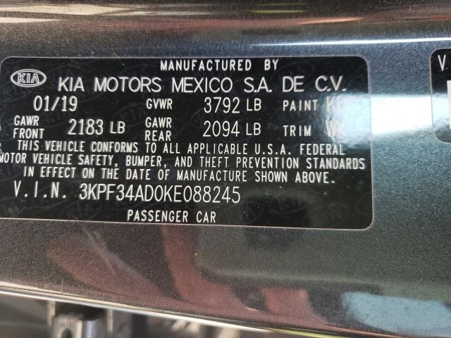 Photo 9 VIN: 3KPF34AD0KE088245 - KIA FORTE GT L 