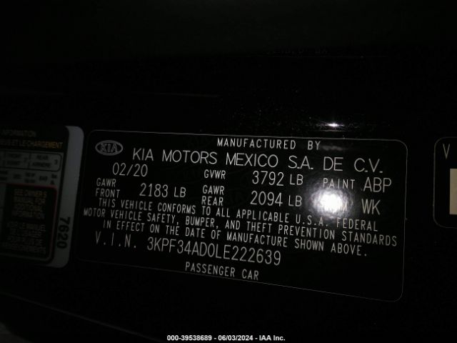 Photo 8 VIN: 3KPF34AD0LE222639 - KIA FORTE 