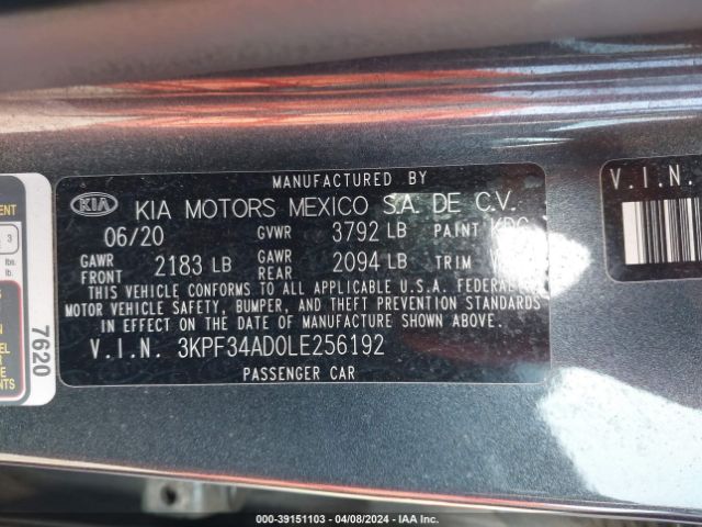 Photo 8 VIN: 3KPF34AD0LE256192 - KIA FORTE 