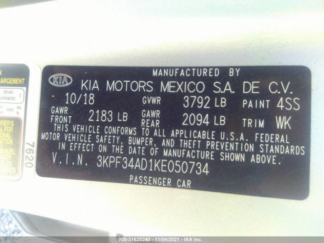 Photo 8 VIN: 3KPF34AD1KE050734 - KIA FORTE 