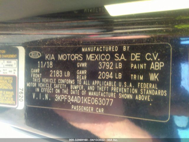 Photo 8 VIN: 3KPF34AD1KE063077 - KIA FORTE 