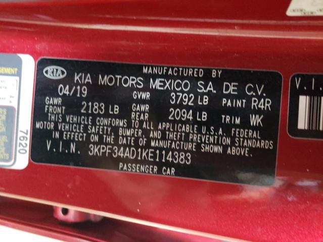 Photo 11 VIN: 3KPF34AD1KE114383 - KIA FORTE GT L 