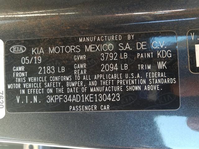 Photo 9 VIN: 3KPF34AD1KE130423 - KIA FORTE GT L 