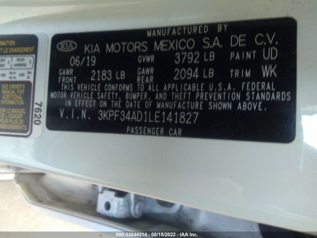 Photo 8 VIN: 3KPF34AD1LE141827 - KIA FORTE 